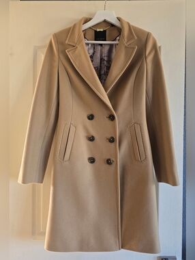 Ted Baker Camel Double-Breasted Pea Coat